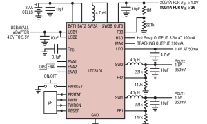 LTC3101PMIC（DC/DC、PowerPath和电池充电器）参数介绍及中文PDF下载