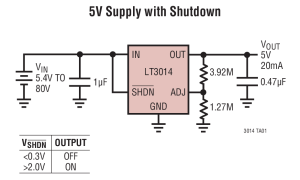 LT3014正电源线性稳压器(LDO)参数介绍及中文PDF下载