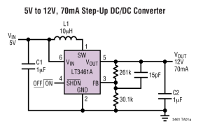 LT3461A内部电源开关升压稳压器参数介绍及中文PDF下载