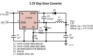 LT1616内部电源开关降压稳压器参数介绍及中文PDF下载