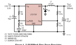 LTC1701内部电源开关降压稳压器参数介绍及中文PDF下载
